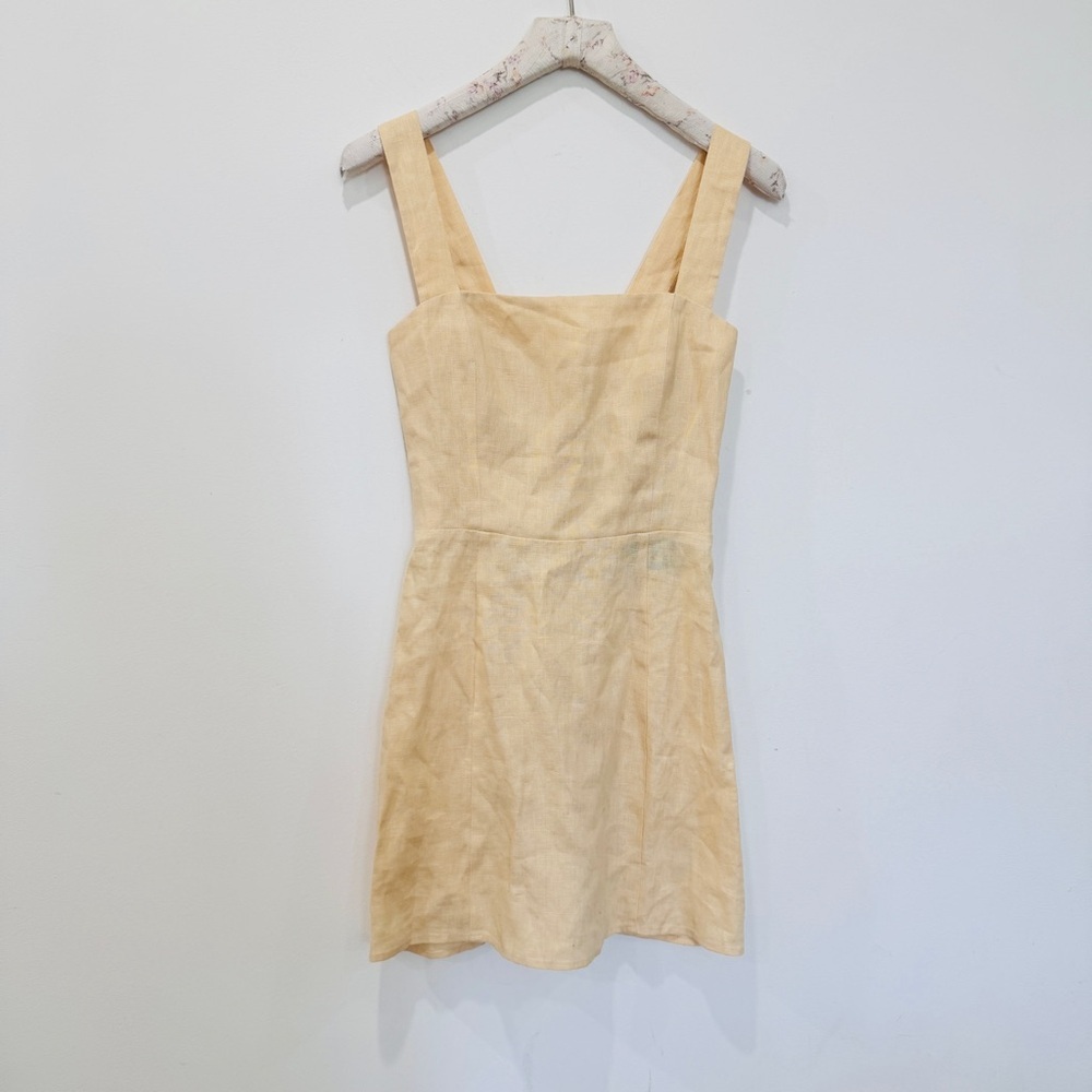 Reformation linen mini dress in Parmesan NEW - Picture 3 of 4